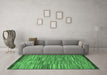 Machine Washable Abstract Emerald Green Modern Area Rugs in a Living Room,, wshabs5482emgrn