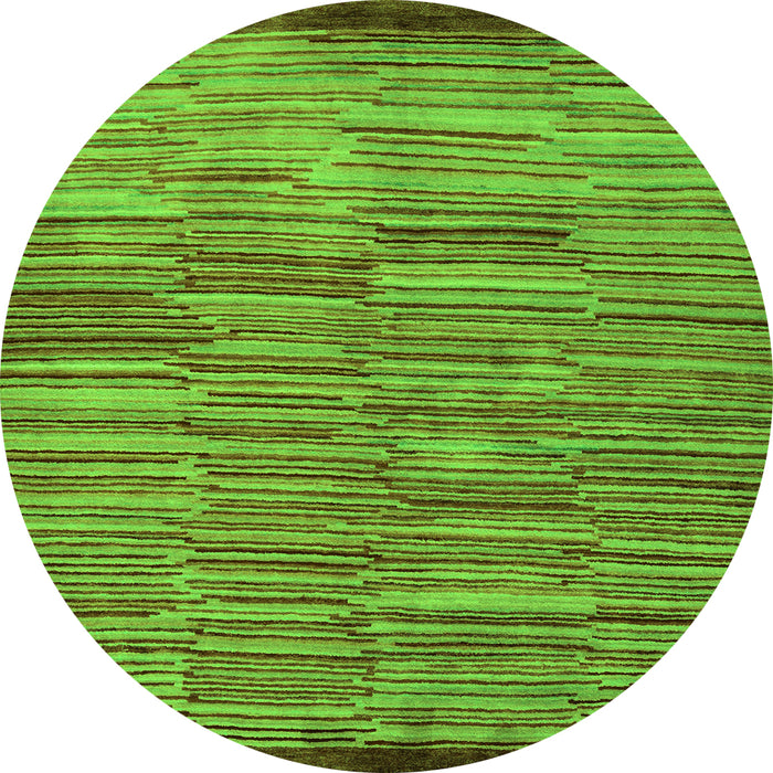 Round Abstract Green Modern Rug, abs5482grn