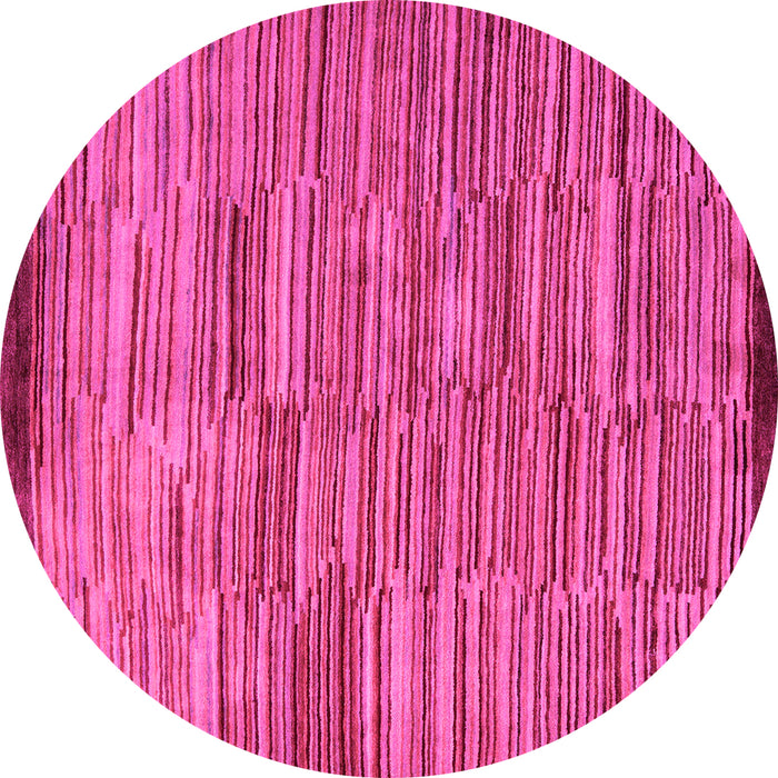 Round Machine Washable Abstract Pink Modern Rug, wshabs5482pnk
