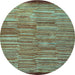 Round Abstract Light Blue Modern Rug, abs5482lblu