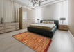 Abstract Orange Modern Rug in a Bedroom, abs5482