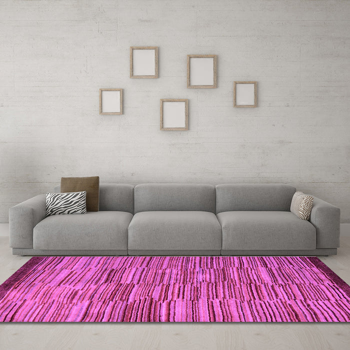 Machine Washable Abstract Purple Modern Area Rugs in a Living Room, wshabs5482pur