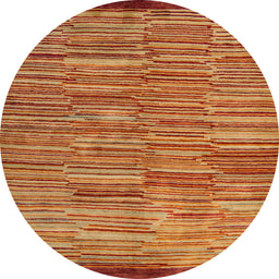 Round Abstract Orange Modern Rug, abs5482
