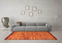 Machine Washable Abstract Orange Modern Rug, wshabs5482org