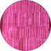 Round Abstract Pink Modern Rug, abs5482pnk