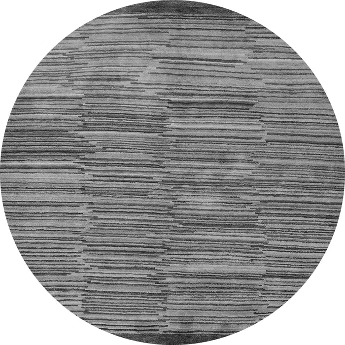 Round Machine Washable Abstract Gray Modern Rug, wshabs5482gry