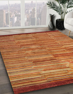Machine Washable Abstract Orange Rug in a Family Room, wshabs5482