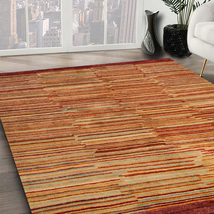 Machine Washable Abstract Orange Rug in a Family Room, wshabs5482