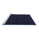 Sideview of Machine Washable Abstract Blue Modern Rug, wshabs5483blu