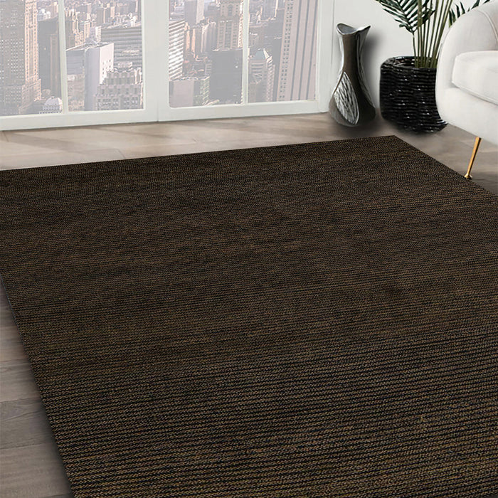 Abstract Dark Brown Modern Rug in Family Room, abs5483