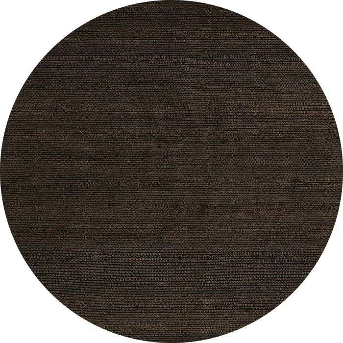 Round Abstract Dark Brown Modern Rug, abs5483