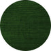 Round Machine Washable Abstract Green Modern Area Rugs, wshabs5483grn