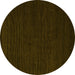 Round Abstract Yellow Modern Rug, abs5483yw
