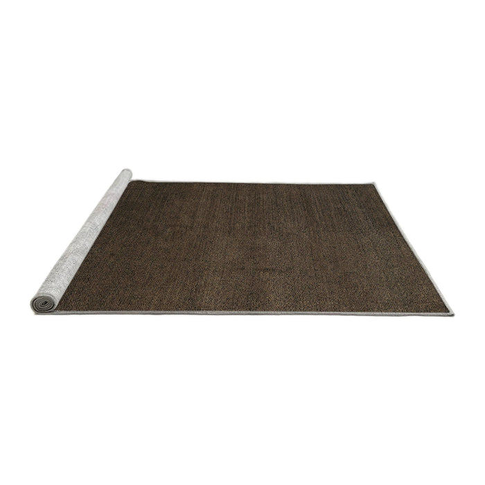Sideview of Machine Washable Abstract Black Brown Rug, wshabs5484