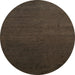 Round Abstract Black Brown Modern Rug, abs5484