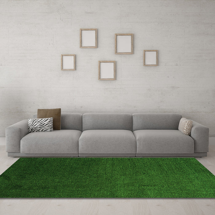 Machine Washable Abstract Green Modern Area Rugs in a Living Room,, wshabs5484grn