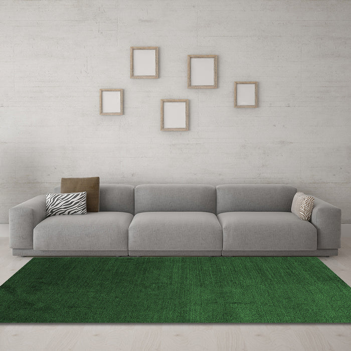 Machine Washable Abstract Emerald Green Modern Area Rugs in a Living Room,, wshabs5484emgrn
