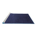 Sideview of Machine Washable Abstract Blue Modern Rug, wshabs5484blu