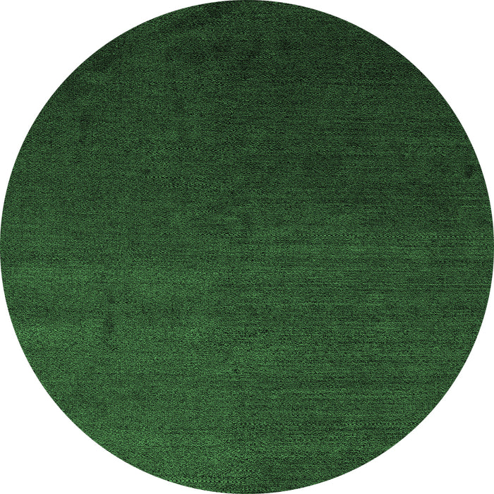 Round Machine Washable Abstract Emerald Green Modern Area Rugs, wshabs5484emgrn