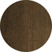 Round Abstract Brown Modern Rug, abs5484brn