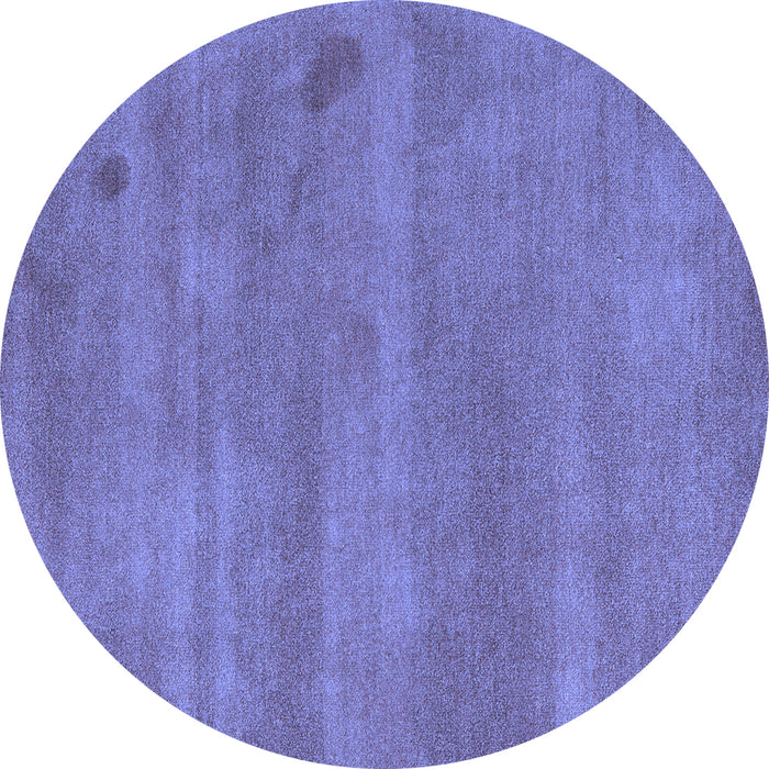 Round Abstract Blue Modern Rug, abs5485blu