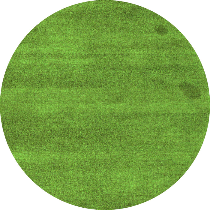 Round Machine Washable Abstract Green Modern Area Rugs, wshabs5485grn