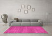 Machine Washable Abstract Pink Modern Rug in a Living Room, wshabs5485pnk