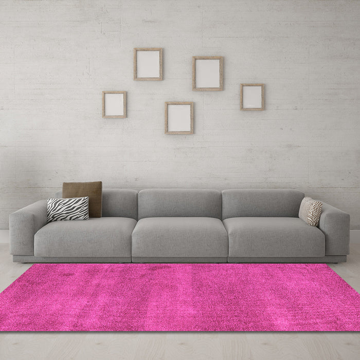 Machine Washable Abstract Pink Modern Rug in a Living Room, wshabs5485pnk