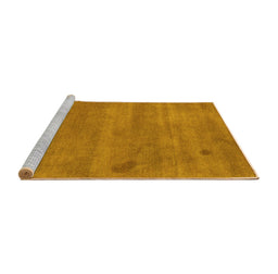 Sideview of Machine Washable Abstract Yellow Modern Rug, wshabs5485yw