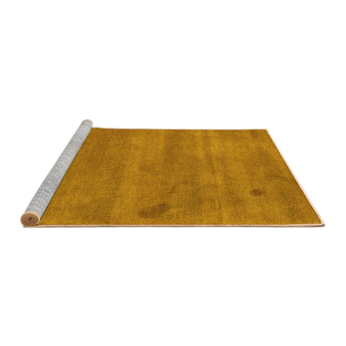 Sideview of Machine Washable Abstract Yellow Modern Rug, wshabs5485yw