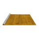 Sideview of Machine Washable Abstract Yellow Modern Rug, wshabs5485yw