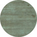 Round Abstract Light Blue Modern Rug, abs5485lblu