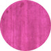 Round Machine Washable Abstract Pink Modern Rug, wshabs5485pnk