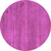 Round Machine Washable Abstract Purple Modern Area Rugs, wshabs5485pur