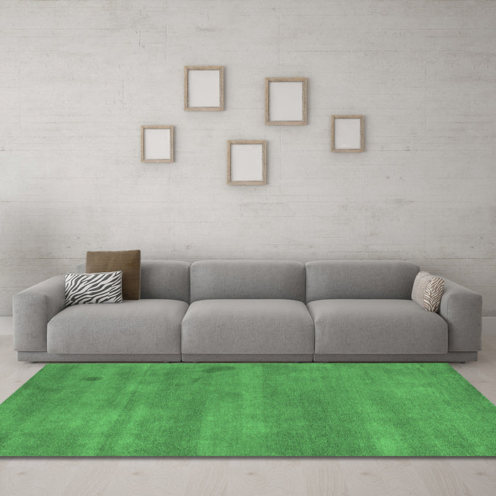 Machine Washable Abstract Emerald Green Modern Area Rugs in a Living Room,, wshabs5485emgrn