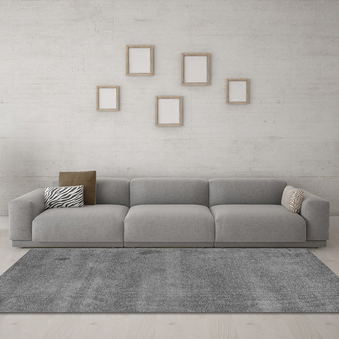 Machine Washable Abstract Gray Modern Rug in a Living Room,, wshabs5485gry