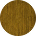 Round Abstract Yellow Modern Rug, abs5486yw