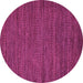 Round Machine Washable Abstract Pink Modern Rug, wshabs5486pnk