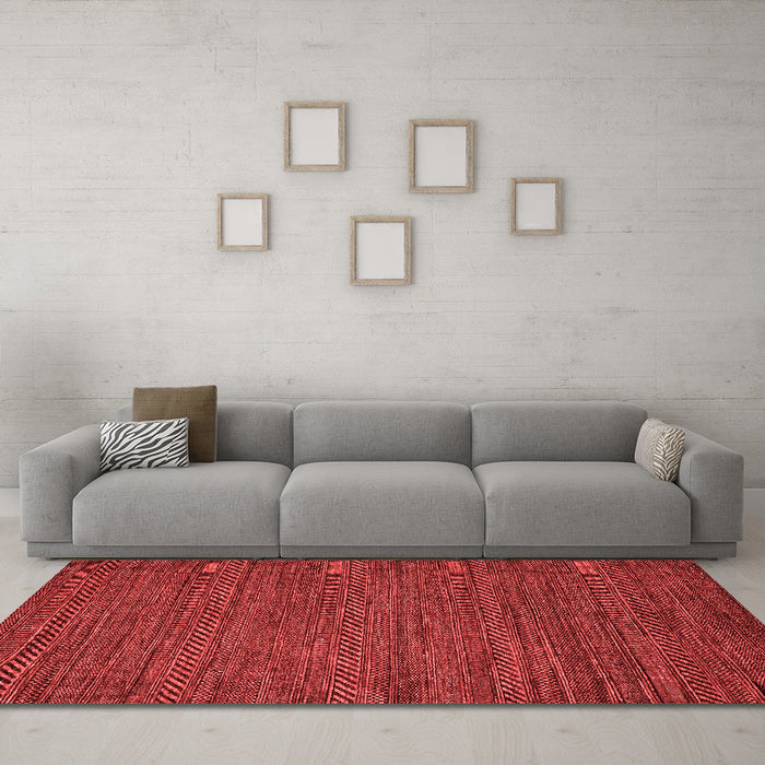Modern Red Washable Rugs