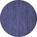 Round Abstract Blue Modern Rug, abs5486blu