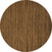 Round Abstract Brown Modern Rug, abs5486brn