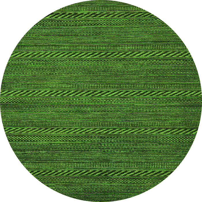 Round Abstract Green Modern Rug, abs5486grn