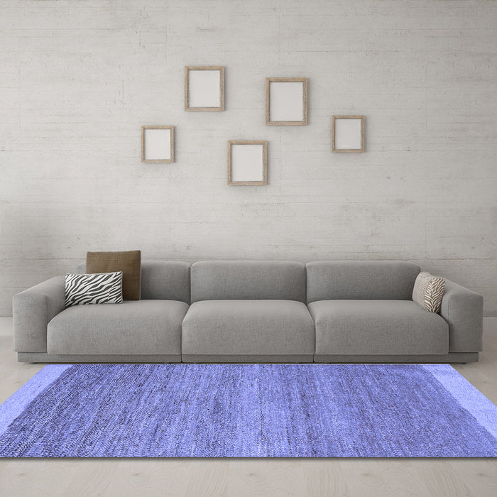Machine Washable Abstract Blue Modern Rug in a Living Room, wshabs5487blu