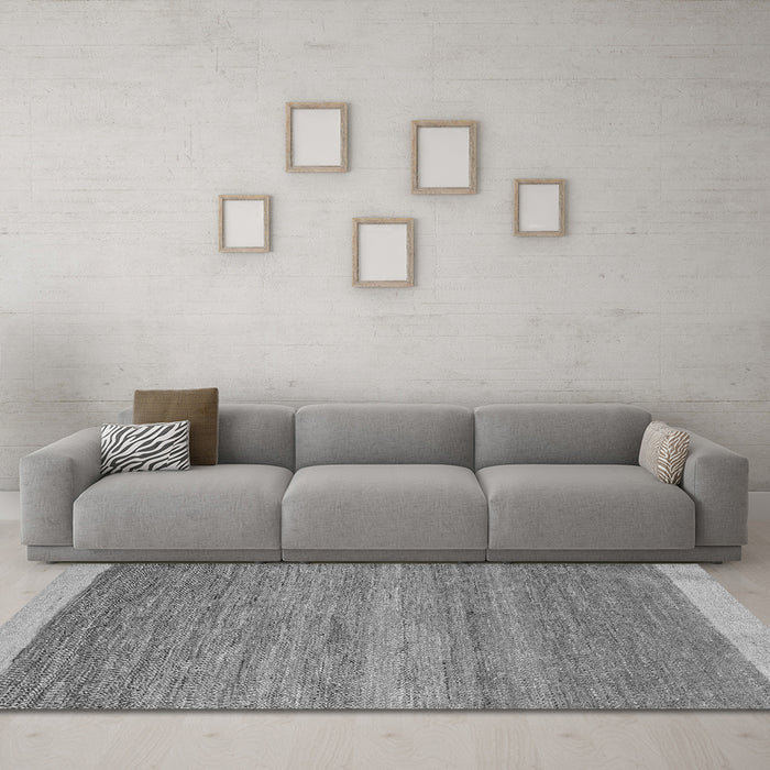 Machine Washable Abstract Gray Modern Rug in a Living Room,, wshabs5487gry