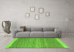 Machine Washable Abstract Green Modern Area Rugs in a Living Room,, wshabs5487grn