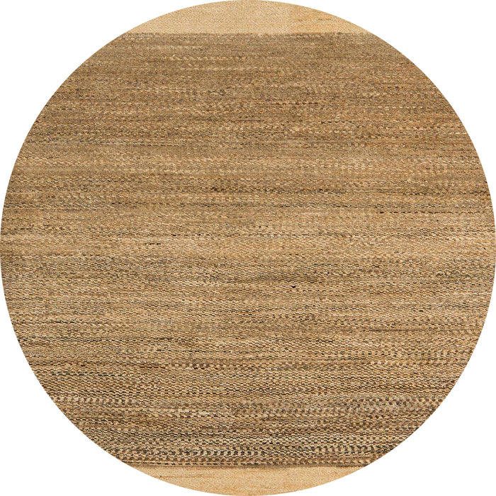 Round Machine Washable Abstract Orange Rug, wshabs5487