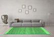 Machine Washable Abstract Emerald Green Modern Area Rugs in a Living Room,, wshabs5487emgrn