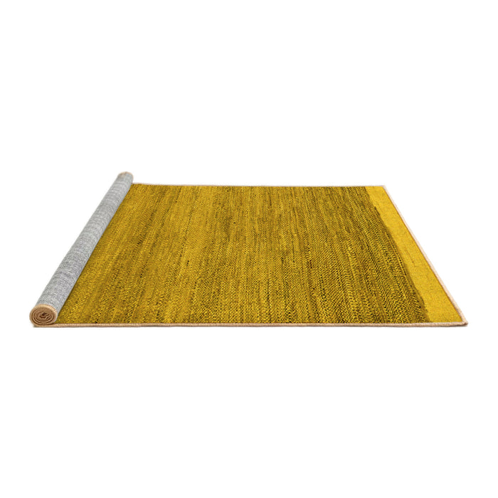Sideview of Machine Washable Abstract Yellow Modern Rug, wshabs5487yw