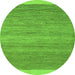 Round Abstract Green Modern Rug, abs5487grn