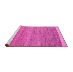 Sideview of Machine Washable Abstract Pink Modern Rug, wshabs5487pnk